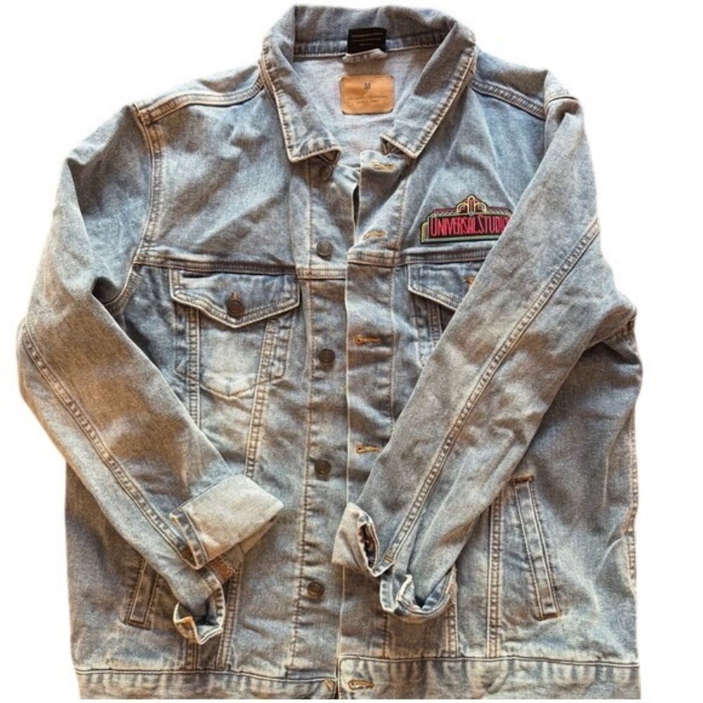 Universal Studios‎ Denim Jacket Mens M 30th Anniversary Neon Embroidered Trucker